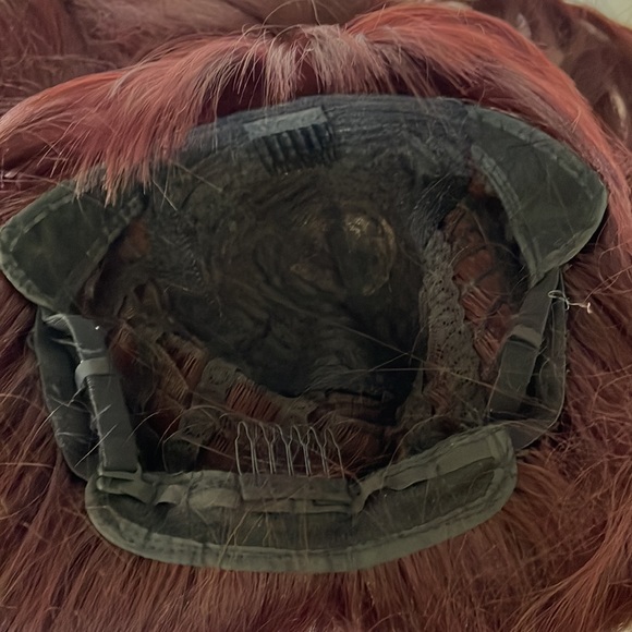 Wig Long Synthetic Hair and Bangs Dark Red Attaches with two clips Adjustable - Picture 8 of 10